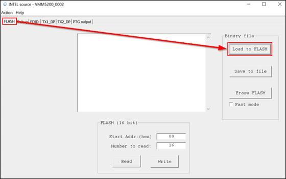 Flash tab and load to flash buttons