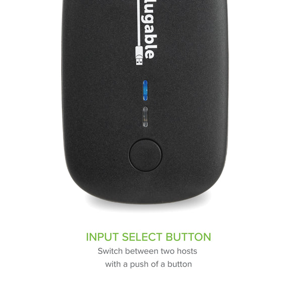 Top view of USB2-SWITCH2 showing the slection button and active LED
