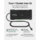 Plugable 12-Outlet Power Strip with 2-Port USB Charger (25ft/7.6m Cable) image 2