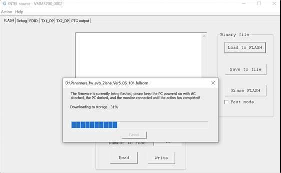Flash tab and load to flash buttons