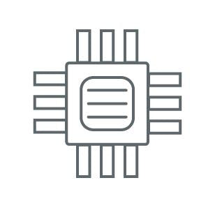 A vector outline drawing of a chipset