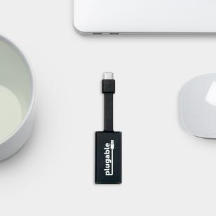 Image displaying the Plugable graphics adapter's portability