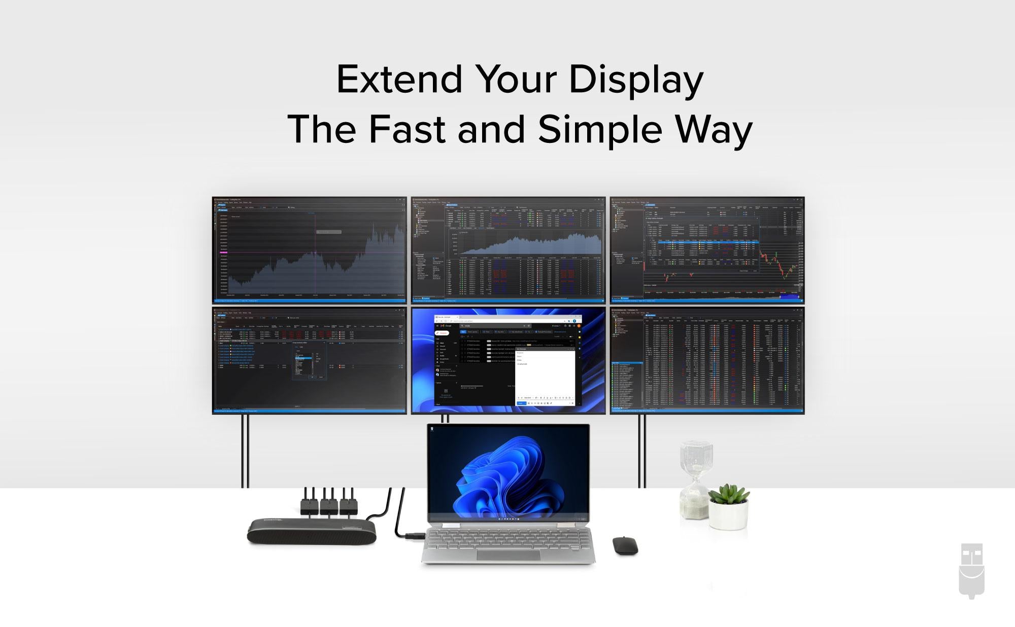 Plugable UGA-HDMI-2S being used to display 6 HDMI displays on Windows.
