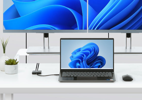 USBC-MSTH2 connecting two displays to a laptop.