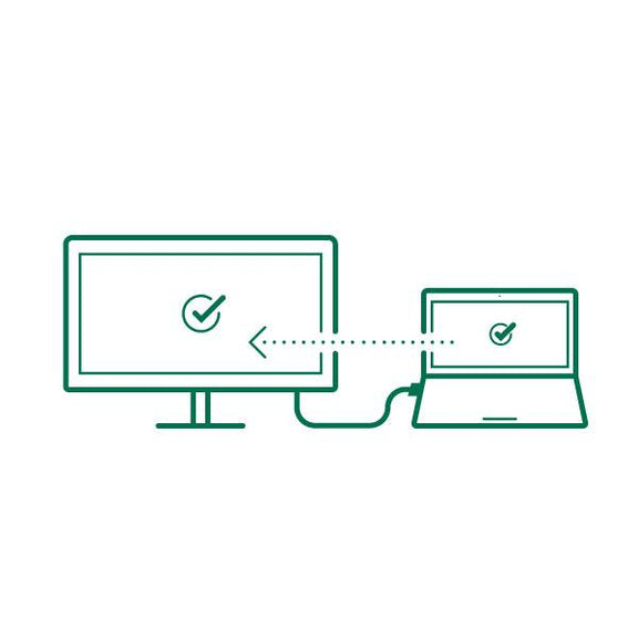 Image of a laptop connecting to an external monitor using the cable.