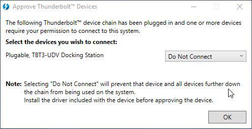 Thunderbolt 3 device that was just attached