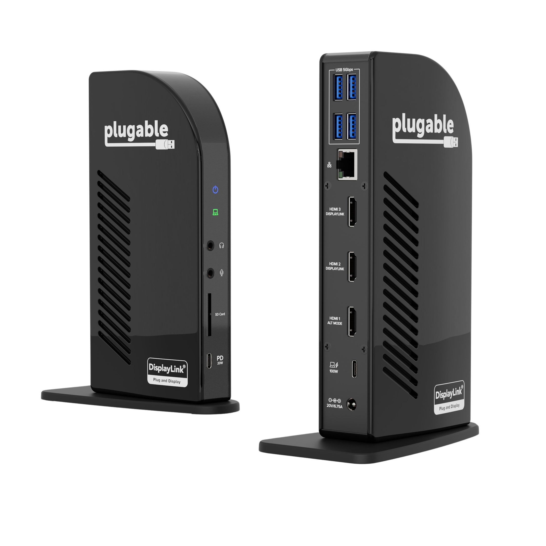 Plugable USB-C Triple Monitor Docking Station with 100W Laptop Charging (B-Stock)