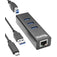 Plugable USB 3.0 3-Port Bus Powered Hub with Gigabit Ethernet image 1