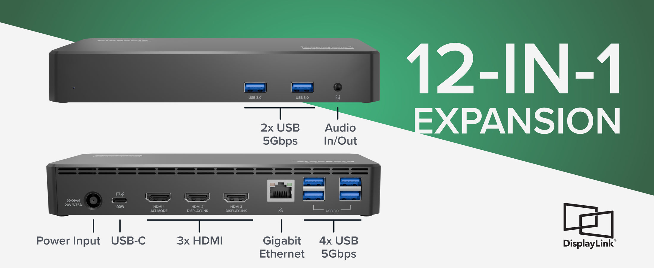 Mac dock with DisplayLink technology enables multiple screens, enhancing multimedia workflows.