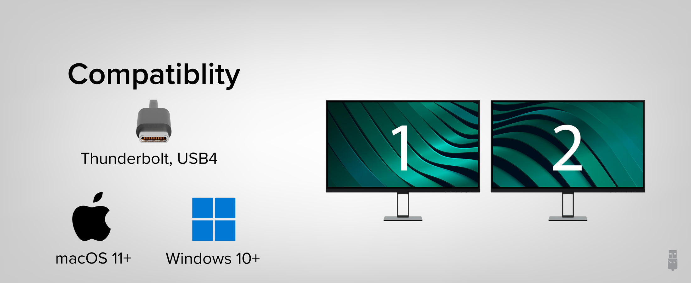Image showing compatibility with 2 displays