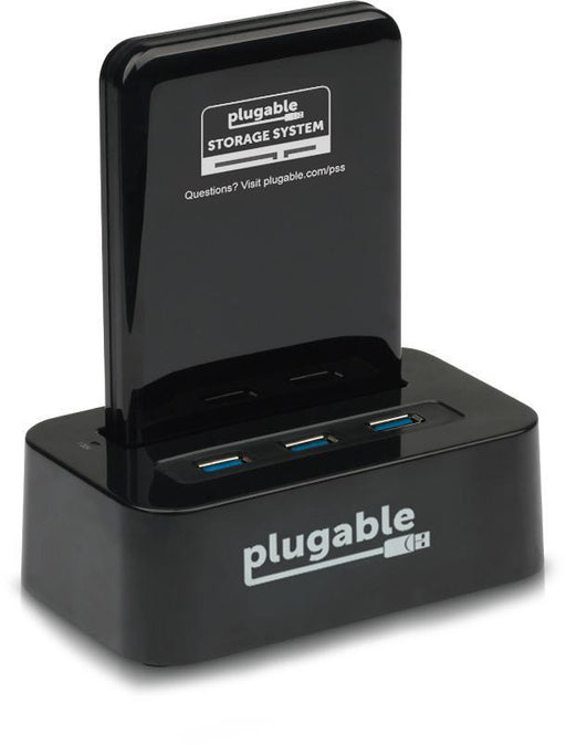Main product image for the PSS-SDH1 single-disk SATA storage system dock featuring a 3-port USB 3.0 hub