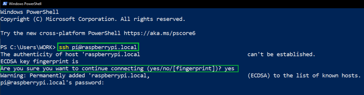 SSH into Raspberry Pi