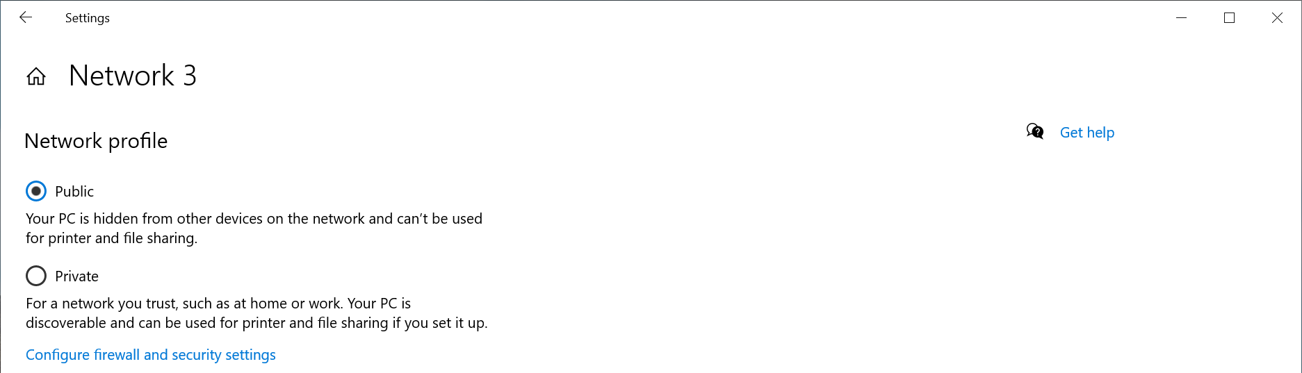 windows 10 settings network and internet ethernet network profile