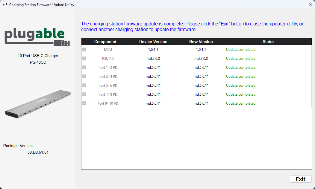 firmware update utility complete