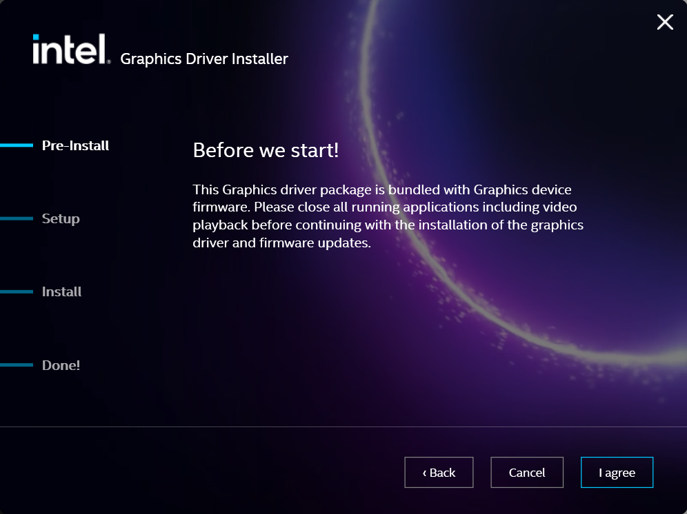 Intel graphics drivers before we start