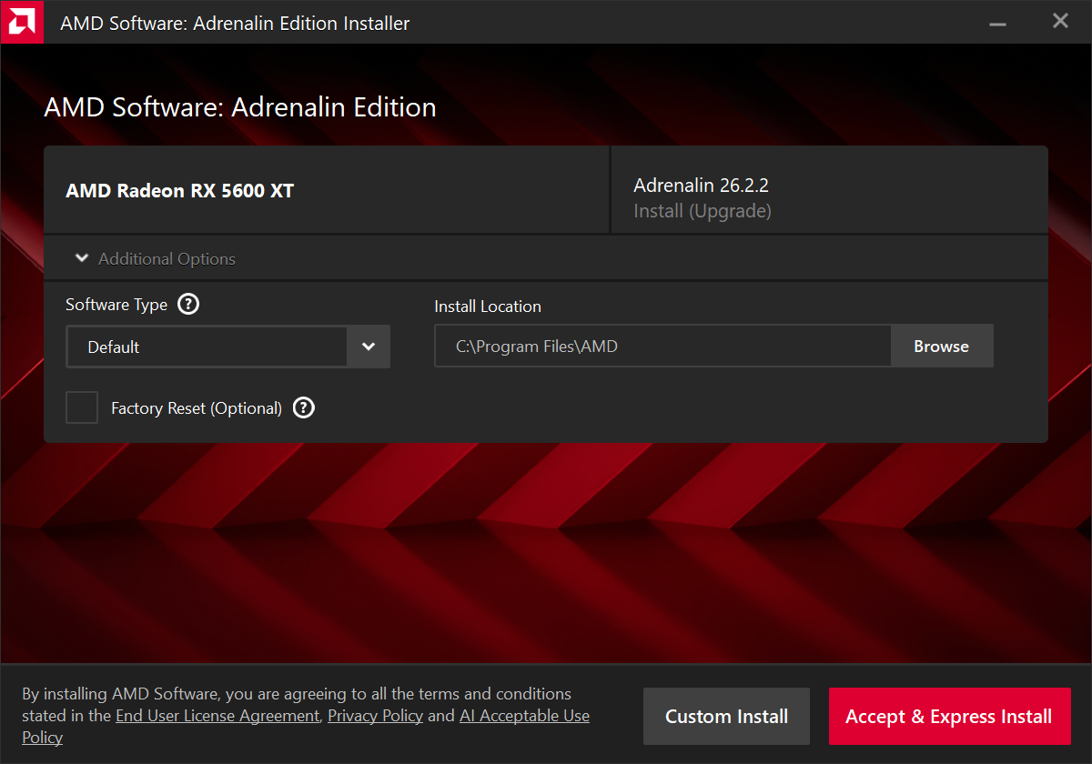 AMD driver settings