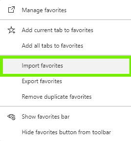 Import Bookmarks