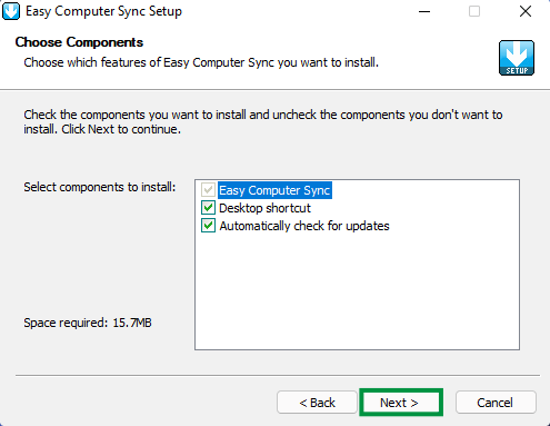 Install Easy Computer Sync