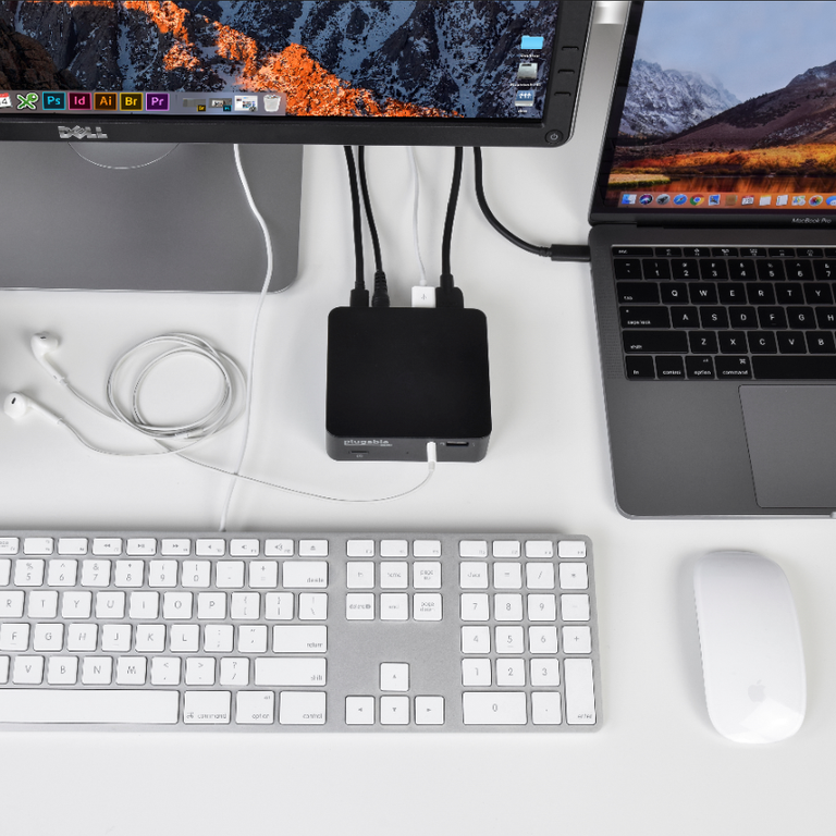 Top view of desk setup with UD-CAM