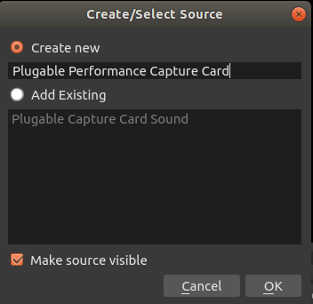OBS video capture device properties