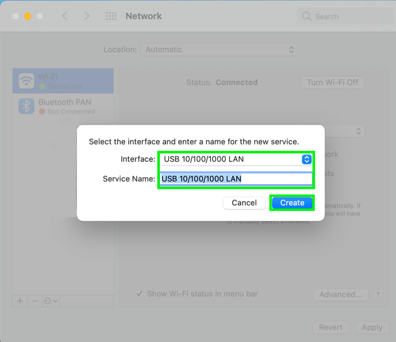 Manually Add Ethernet Adapter To macOS