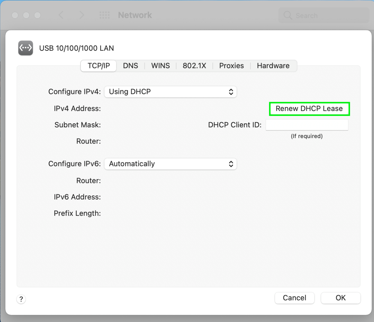 Manually Add Ethernet Adapter To macOS